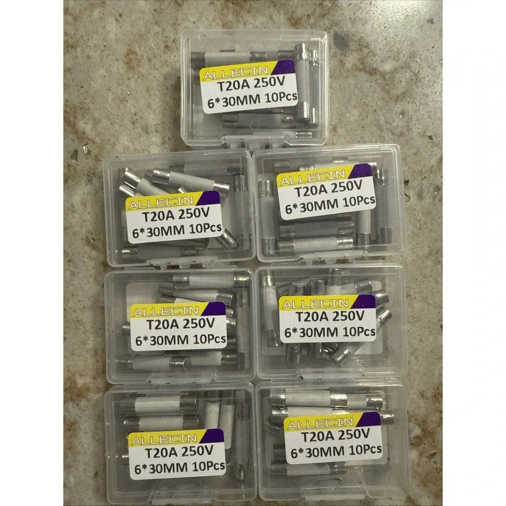 Allevin 20a 250v 6*30mm 70 Pcs Fast Acting‎ Fuses